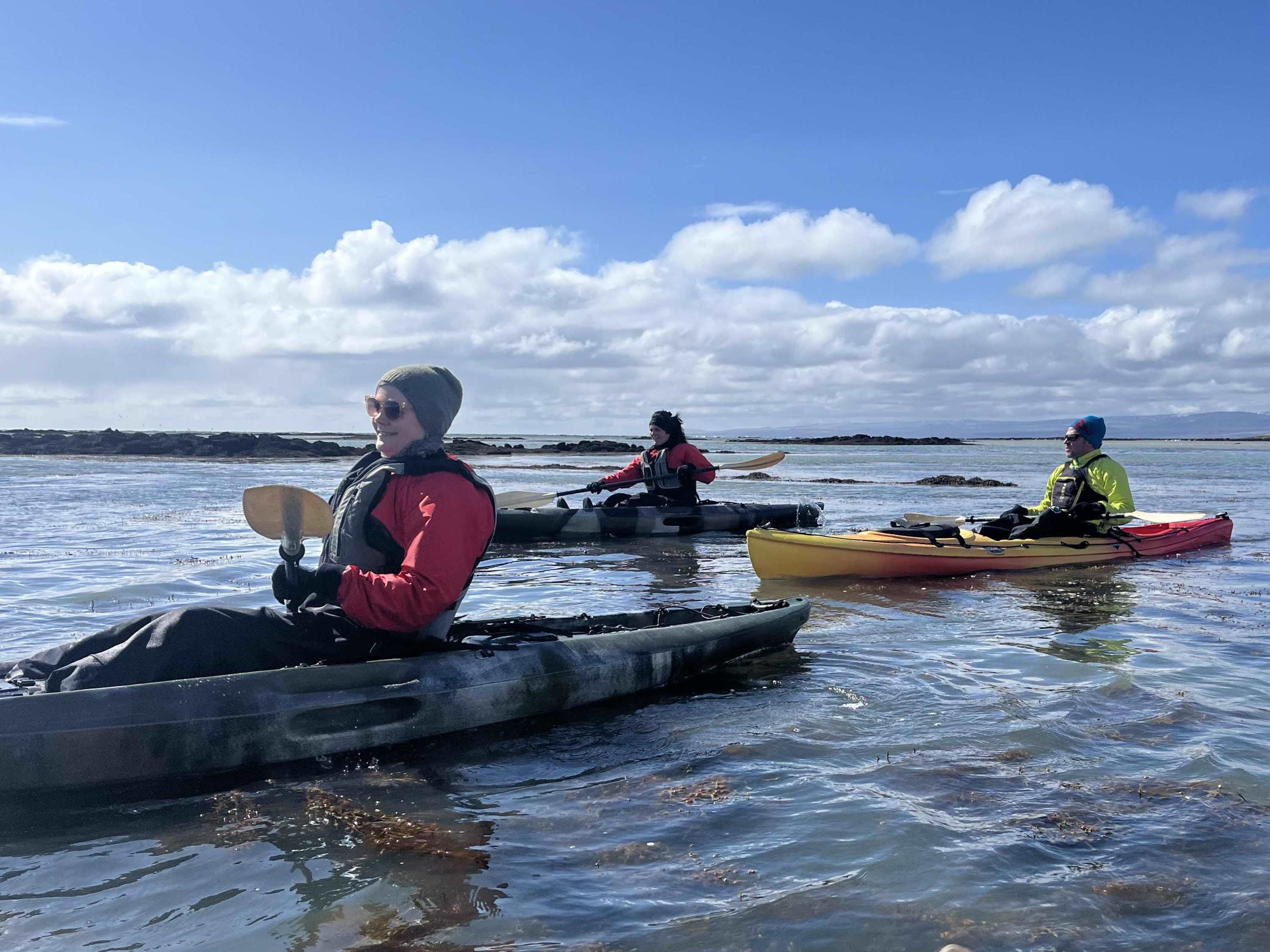 Leiðsögumenn fylgdu hópnum